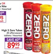 High 5 Zero Tubes 20 Effervescent Tablet Assorted-Each