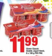 Clover Classic Gladde Jogurt Versk.-6x100g Per Pak