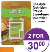 Lifestyle Nutrition Stevia Sweetener-2x100 Tablet Dispenser
