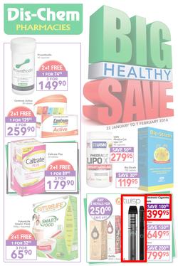 Dischem : Big Healthy Save (22 Jan - 7 Feb 2016), page 1