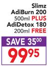 Slimz Adiburn 200 500ml+ Adidetox 180 200ml Free