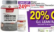 Biogen Diet Protein 900g+ Phenadrine ThermoCut 30 Capsules Free