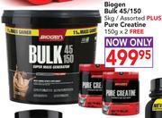 Biogen Bulk 45/150 5Kg Assorted+ Pure Creatine 150g x2 Free