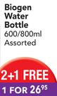 Biogen Water Bottle Assorted-600/800ml Each