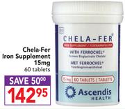 Chela-Fer Iron Supplement 15mg-60 Tablets