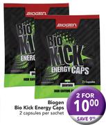 Biogen Bio Kick Energy Caps 2 Capsules Per Sachet-For 2