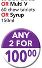 Jungle Vite Multi V 60 Chew Tablets Or Syrup 150ml-For Any 2