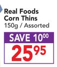 Real Foods Corn Thins Assorted-150g