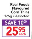 Real Foods Flavoured Corn Thins Assorted-125g Each