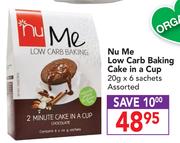 Nu Me Low Carb Baking Cake In A Cup Assorted-20gx6 Sachets