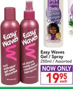 Easy Waves Gel/Spray Assorted-250ml Each