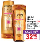 L'Oreal Elvive Shampoo Or Conditioner Assorted-200/250ml Each