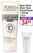 Ponds's Spot Clear Even Tone Facial Foam+ Scrub-100ml