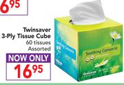 Twinsaver 3 Ply Tissue Cube Assorted-60 Tissues