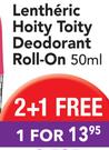 Lentheric Hoity Toity Deodorant Roll-On-50ml Each