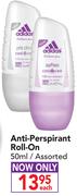 Adidas Anti-Perspirant Roll-On Assorted-50ml Each
