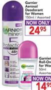 Garnier Aerosol Deodorant For Women Assorted-150ml