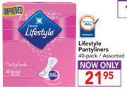 Lifestyle Pantyliners Assorted-40 Pack
