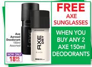 Axe Aerosol Deodorant-150ml Each