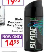Blade Deodorant Body Spray-150ml