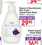 Nature's Nourishment Skin Fruits Liquid Hand Wash Assorted-444ml