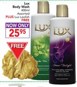 Lux Body Wash Assorted-400ml Plus Lux Loofah Free
