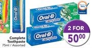 Oral-B Complete Toothpaste-2 x 75ml