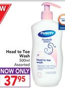 Purity & Elizabeth Anne's Head To Toe Wash Assorted-500ml