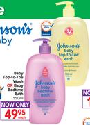 Johnson's Baby Top-To-Toe Wash Or Baby Bedtime Bath-550ml Each
