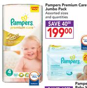 Pampers Premium Care Jumbo Pack Assorted Sizes And Quantities
