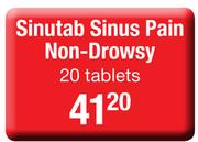 Sinutab Sinus Pain Non Drowsy-20 Tablets