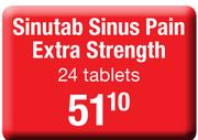 Sinutab Sinus Pain Extra Strength-24 Tablets