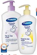 Purity Top-To-Toe Or Head To Toe Wash-500ml Pump Each