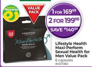 Lifestyle Health Maxi Perform Sexual Health For Men Value Pack 6 Capsules-For 2