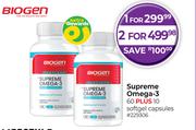 Biogen Supreme Omega 3 60 Plus 10 Softgel Capsules-For 1