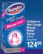 Benylin Children's Wet Cough Mucus Relief Syrup-200ml