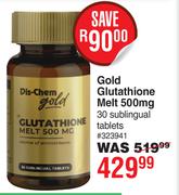Dis Chem Gold Glutathione Melt 500mg 30 Sublingual Tablets