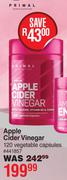 Primal Apple Cider Vinegar 120 Vegetable Capsules