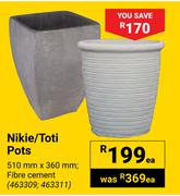 Nikie/Toti Pots-510mm x 360mm Each