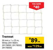 Tremnet White 30mm x 1 x 25m-Per M