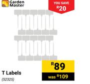 Garden Master T Labels