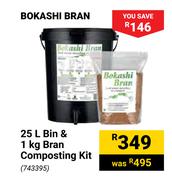 Bokashi Bran 25L Bin & 1Kg Bran Composting Kit