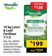 Wonder Lawn & Leaf Fertiliser 7:1:3-10Kg
