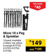Micro 10 x Peg & Sprinkler