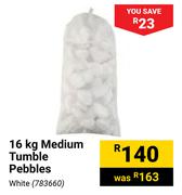 16Kg Medium Tumble Pebbles White