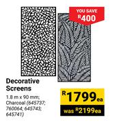 Decorative Screens (Charcoal)-1.8m x 90mm Each