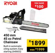 Ryobi 450mm 45cc Petrol Chainsw