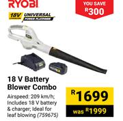 Ryobi 18V Battery Blower Combo