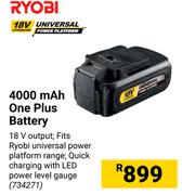 Ryobi 4000 mAh One Plus Battery