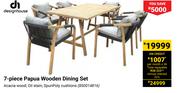 Design House 7-Piece Papua Wooden Dining Set